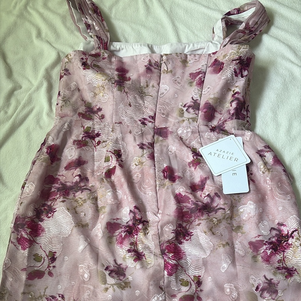 Azazie Pink High-Low Ruffled Sundress - Picture 4 of 5